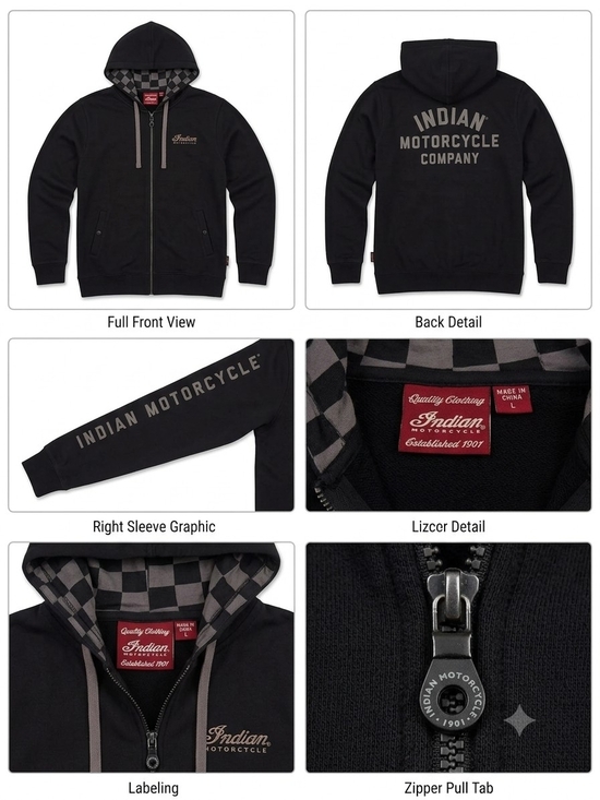 Indian Motorcycle Other - Indian Motorcycle Company Hooded Swearshirt (Heavyweight)